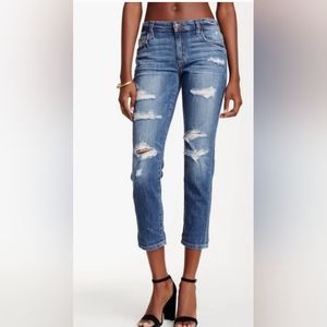 Joe’s Jeans Women's Slim Crop Distressed Jeans Sz 27 Medium Wash Blue